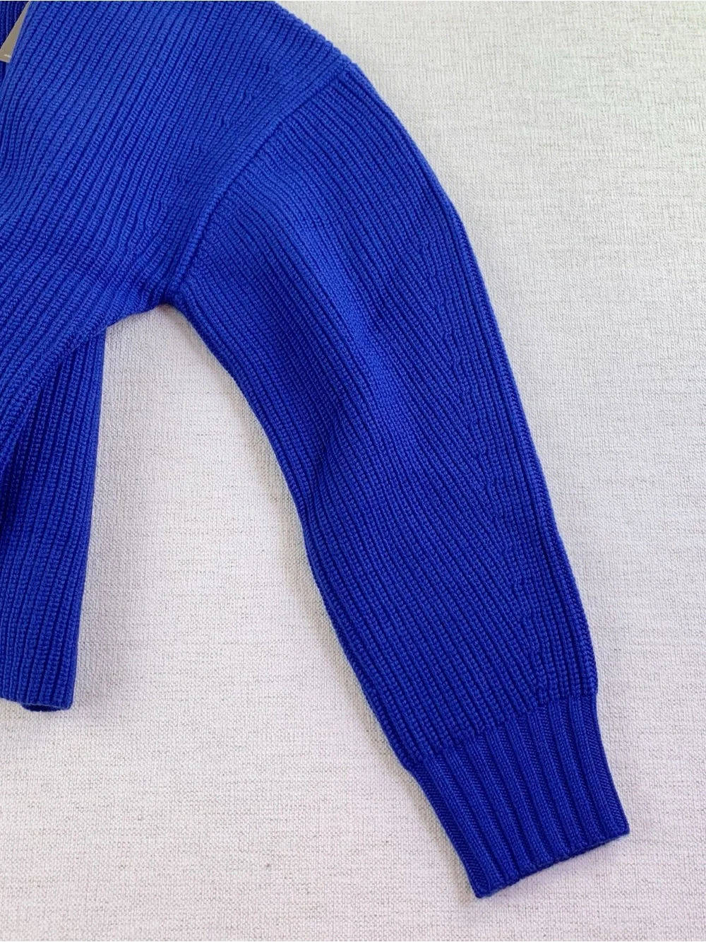 J crew women's S Fitted-waist crewneck sweater in ribbed merino wool long sleeve
